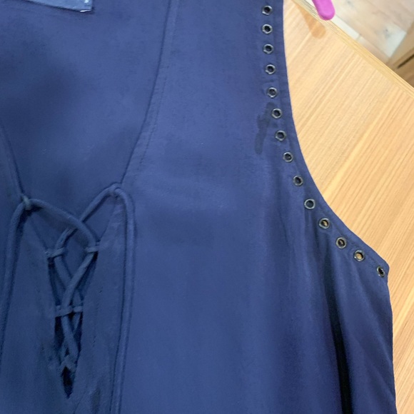 Zadig and Voltaire Rory dress navy Al-line asymmetric grommet S - Picture 4 of 9